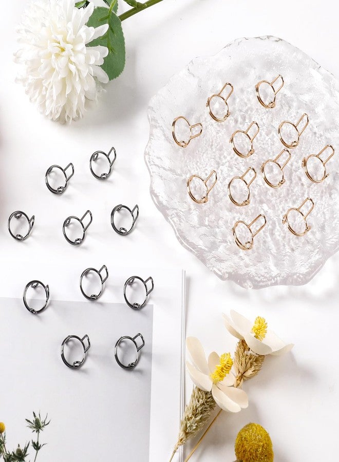 Heemeei Size Adjustable Nail Rings with 120Pcs Adhesive Tabs, Reusable Detachable Rings for Halal Nail, Muslim Wearing Manicure (Gold, Black) - Image 5